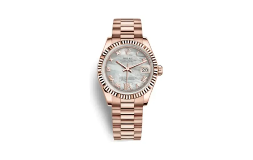 Rolex Datejust 31 Everose Fluted / President / MOP Roman