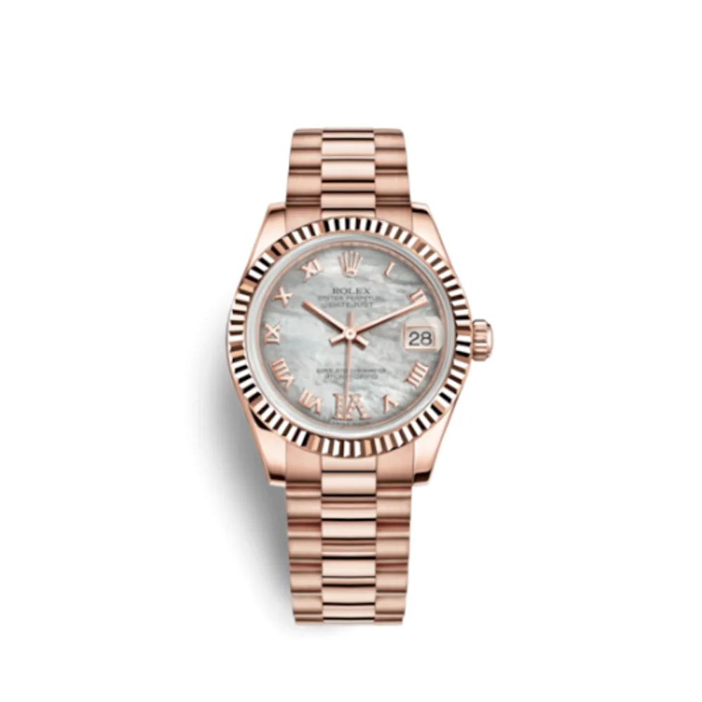 Rolex Datejust 31 Everose Fluted / President / MOP Roman