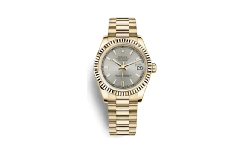 Rolex Datejust 31 Yellow Gold Fluted / President / Silver