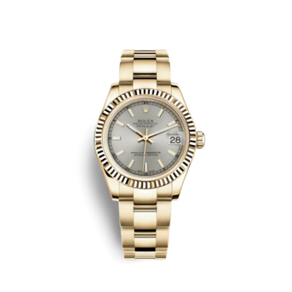 Rolex Datejust 31 Yellow Gold Fluted / Oyster / Silver