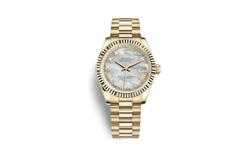 Rolex Datejust 31 Yellow Gold Fluted / President / MOP Roman
