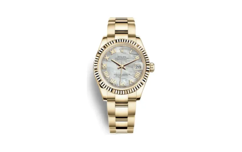 Rolex Datejust 31 Yellow Gold Fluted / Oyster / MOP Roman
