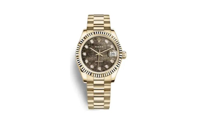 Rolex Datejust 31 Yellow Gold Fluted / President / Black MOP Computer