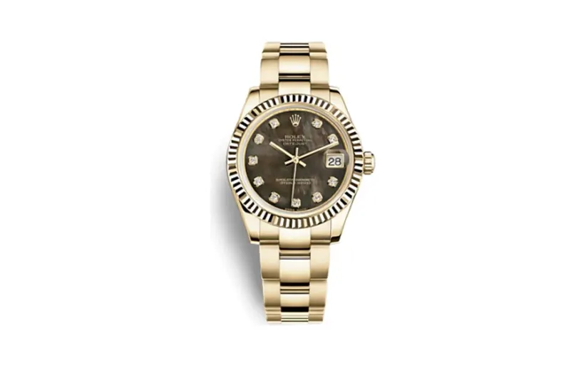 Rolex Datejust 31 Yellow Gold Fluted / Oyster / Black MOP