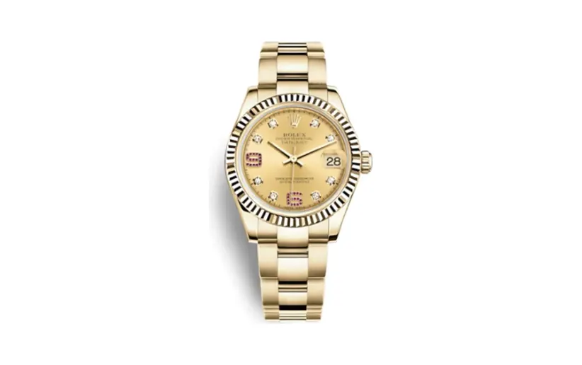 Rolex Datejust 31 Yellow Gold Fluted / Oyster / Champagne Diamond