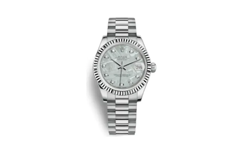 Rolex Datejust 31 White Gold Fluted / President / Meteorite
