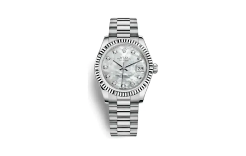 Rolex Datejust 31 White Gold Fluted / President / MOP