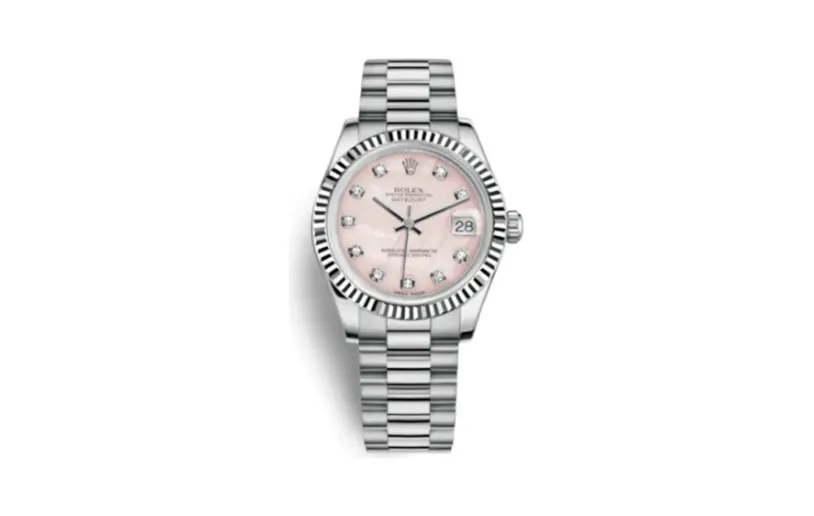 Rolex Datejust 31 White Gold Fluted / President / Pink MOP