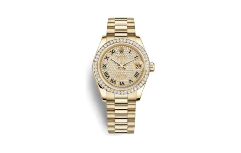 Rolex Datejust 31 Yellow Gold Diamond / President / Paved Roman