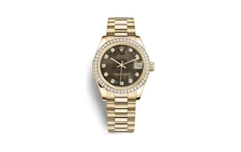 Rolex Datejust 31 Yellow Gold Diamond / President / Black MOP