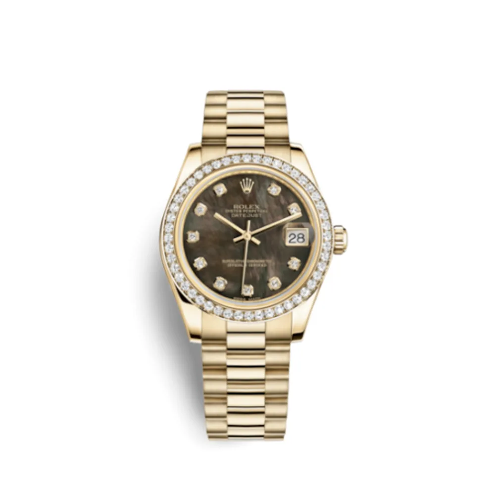 Rolex Datejust 31 Yellow Gold Diamond / President / Black MOP