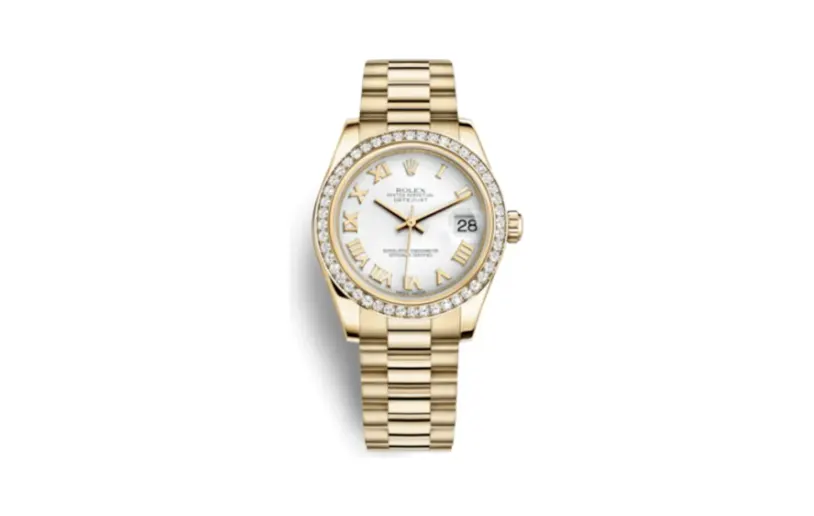 Rolex Datejust 31 Yellow Gold Diamond / President / White Roman