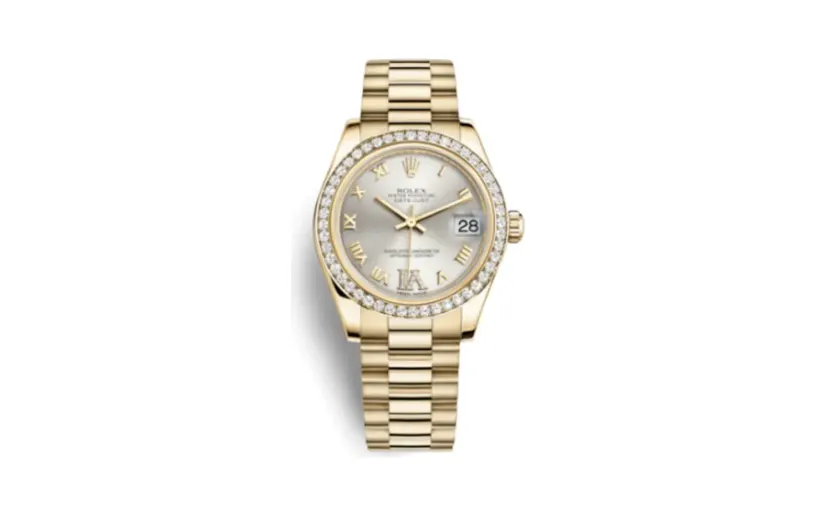 Rolex Datejust 31 Yellow Gold Diamond / President / Silver Roman