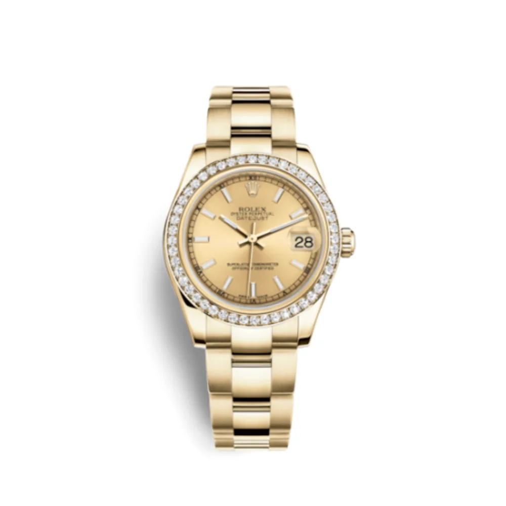 Rolex Datejust 31 Yellow Gold Diamond / Oyster / Champagne