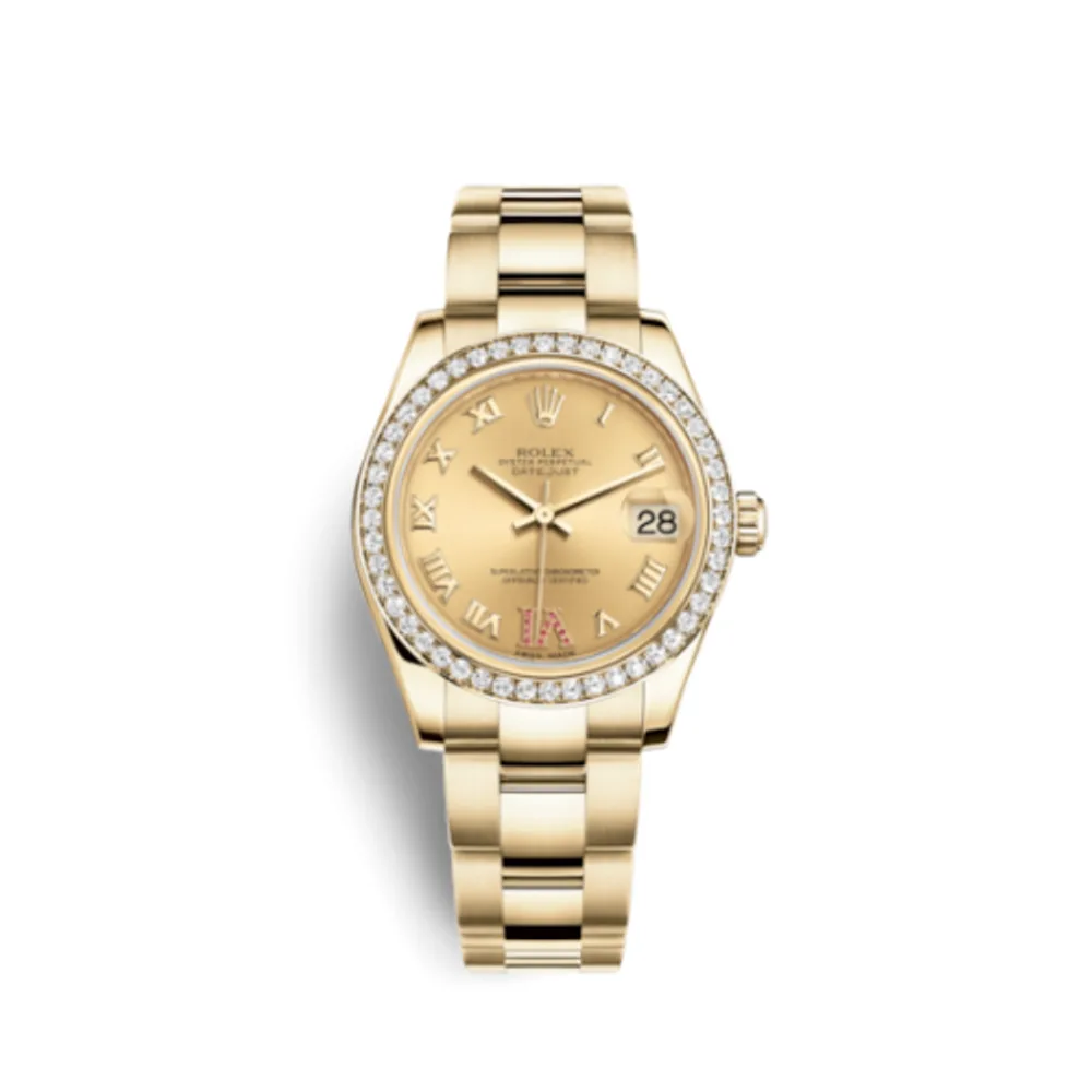 Rolex Datejust 31 Yellow Gold Diamond / Oyster / Champagne Roman