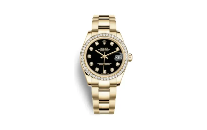 Rolex Datejust 31 Yellow Gold Diamond / Oyster / Black Diamond