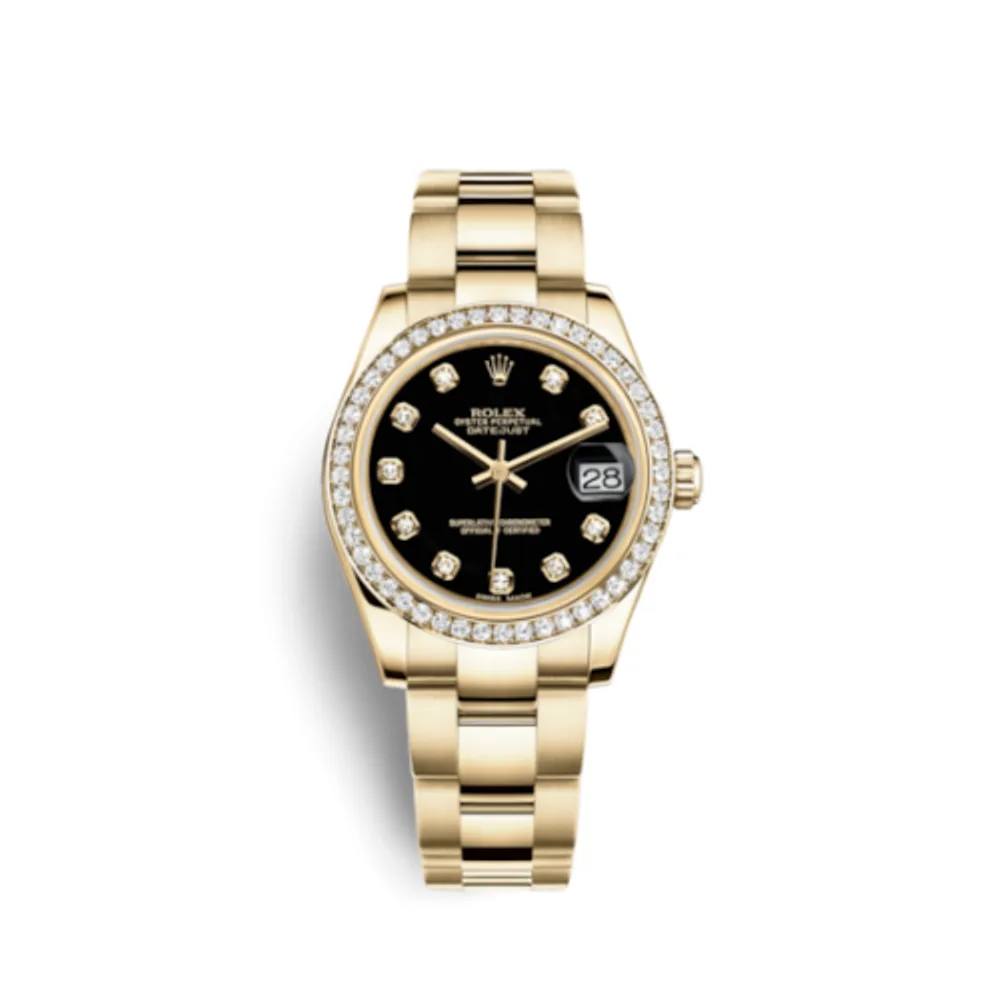 Rolex Datejust 31 Yellow Gold Diamond / Oyster / Black Diamond