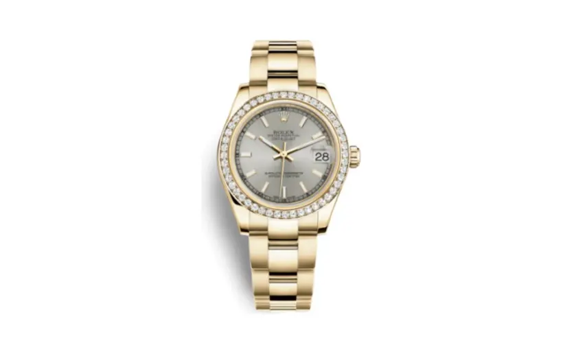 Rolex Datejust 31 Yellow Gold Diamond / Oyster / Silver