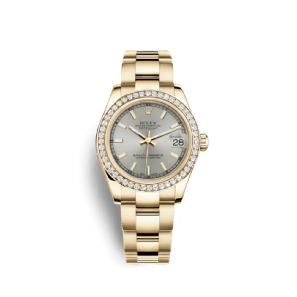 Rolex Datejust 31 Yellow Gold Diamond / Oyster / Silver
