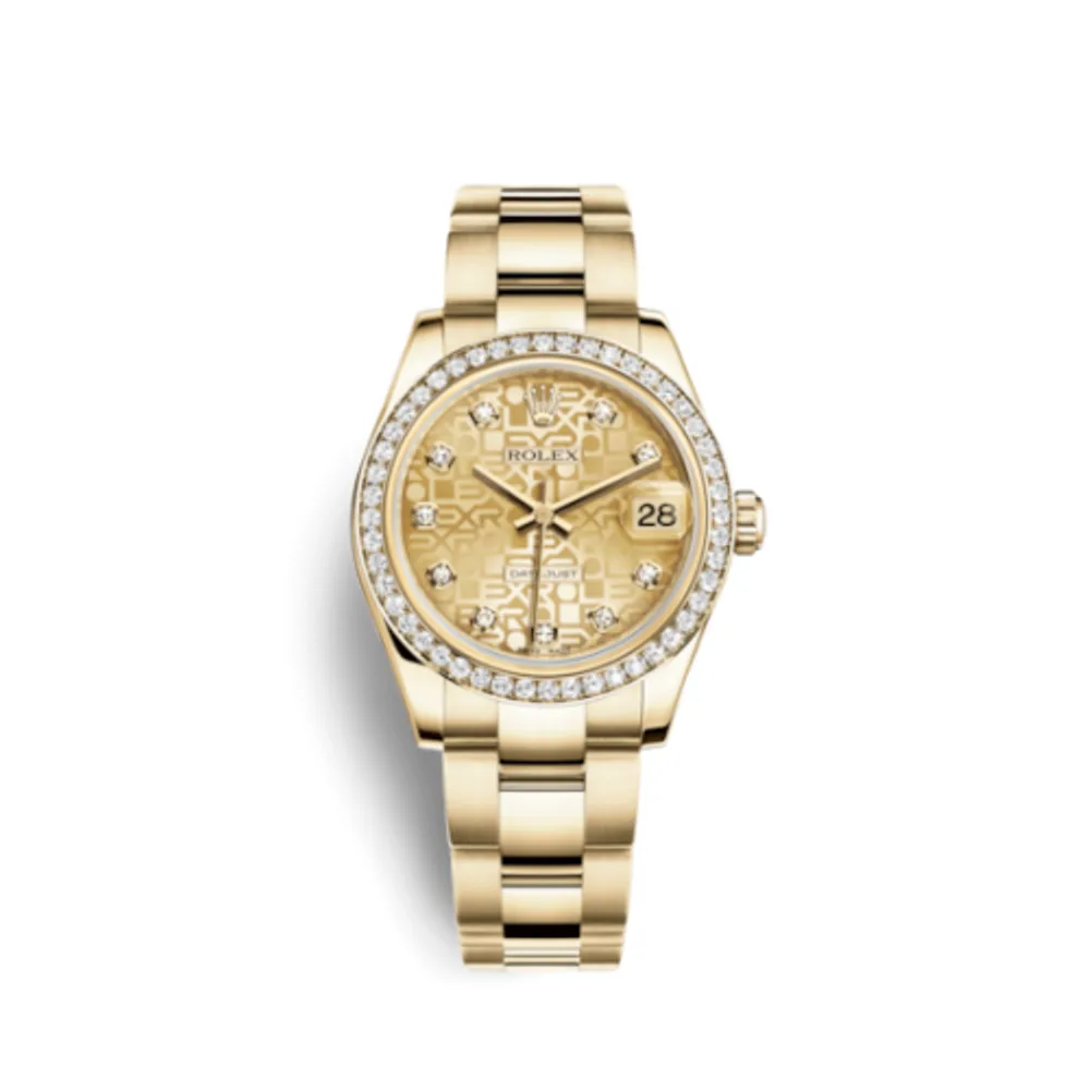 Rolex Datejust 31 Yellow Gold Diamond / Oyster / Champagne Computer
