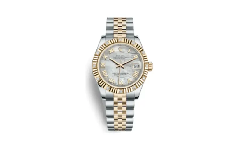 Rolex Datejust 31 Rolesor Yellow Fluted Diamond / Jubilee / MOP Roman