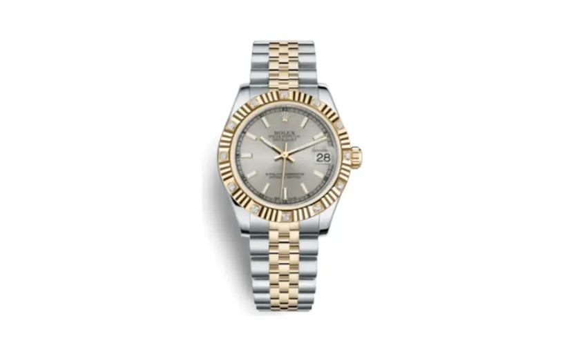 Rolex Datejust 31 Rolesor Yellow Fluted Diamond / Jubilee / Silver
