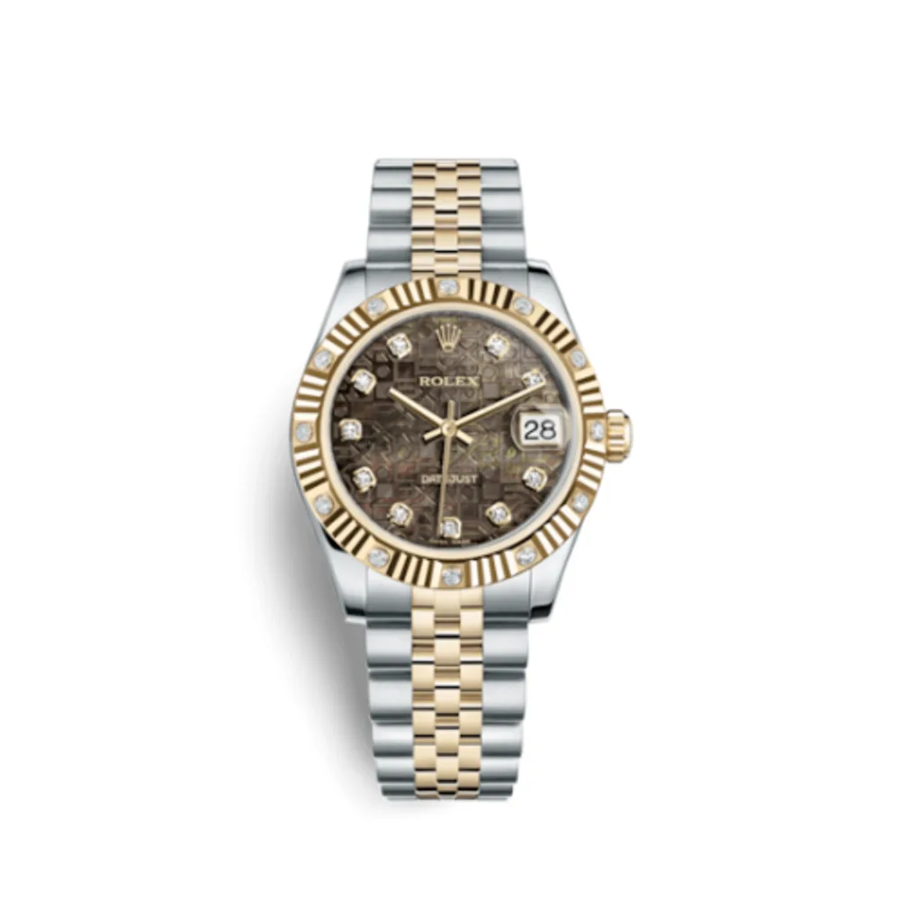Rolex Datejust 31 Rolesor Yellow Fluted Diamond / Jubilee / Black MOP Computer