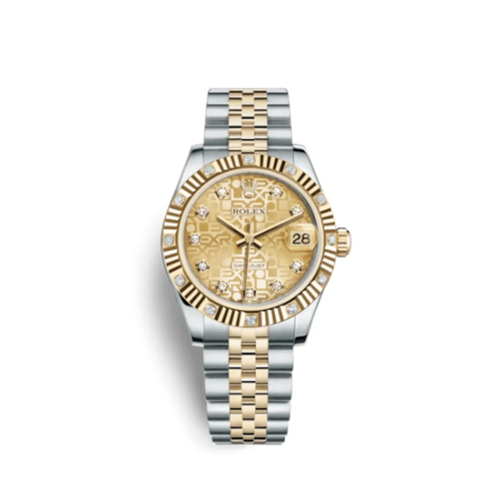 Rolex Datejust 31 Rolesor Fluted Diamond / Jubilee / Champagne Computer