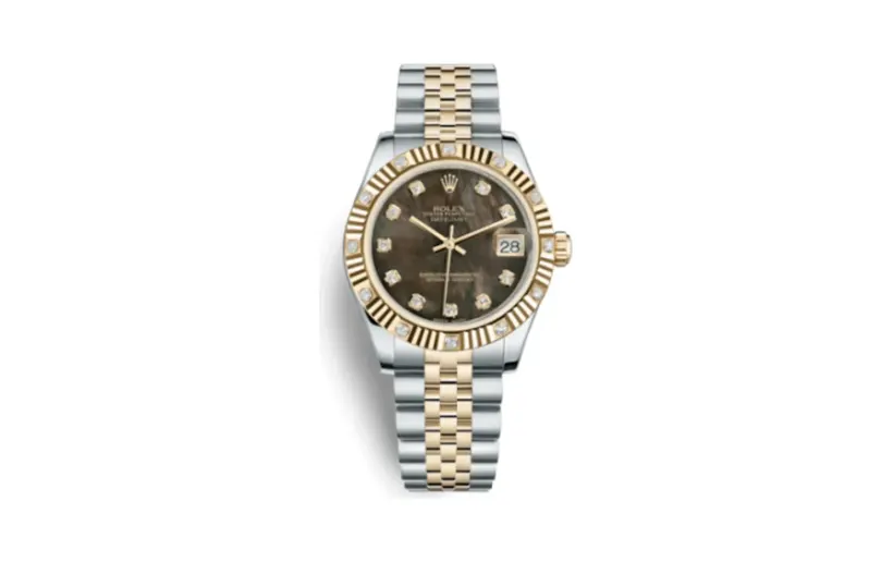 Rolex Datejust 31 Rolesor Yellow Fluted Diamond / Jubilee / Black MOP