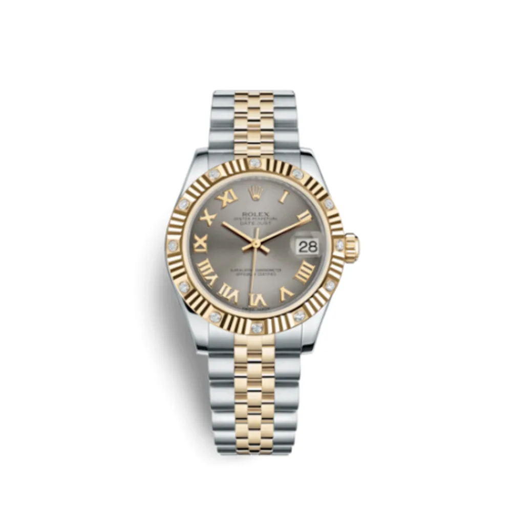 Rolex Datejust 31 Rolesor Yellow Fluted Diamond / Jubilee / Steel Roman