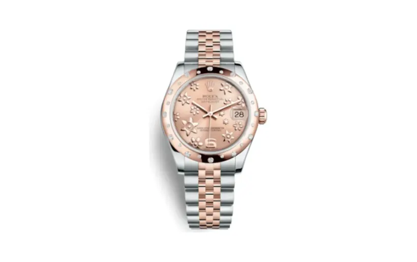 Rolex Datejust 31 Rolesor Everose Domed Diamond / Jubilee / Pink Floral