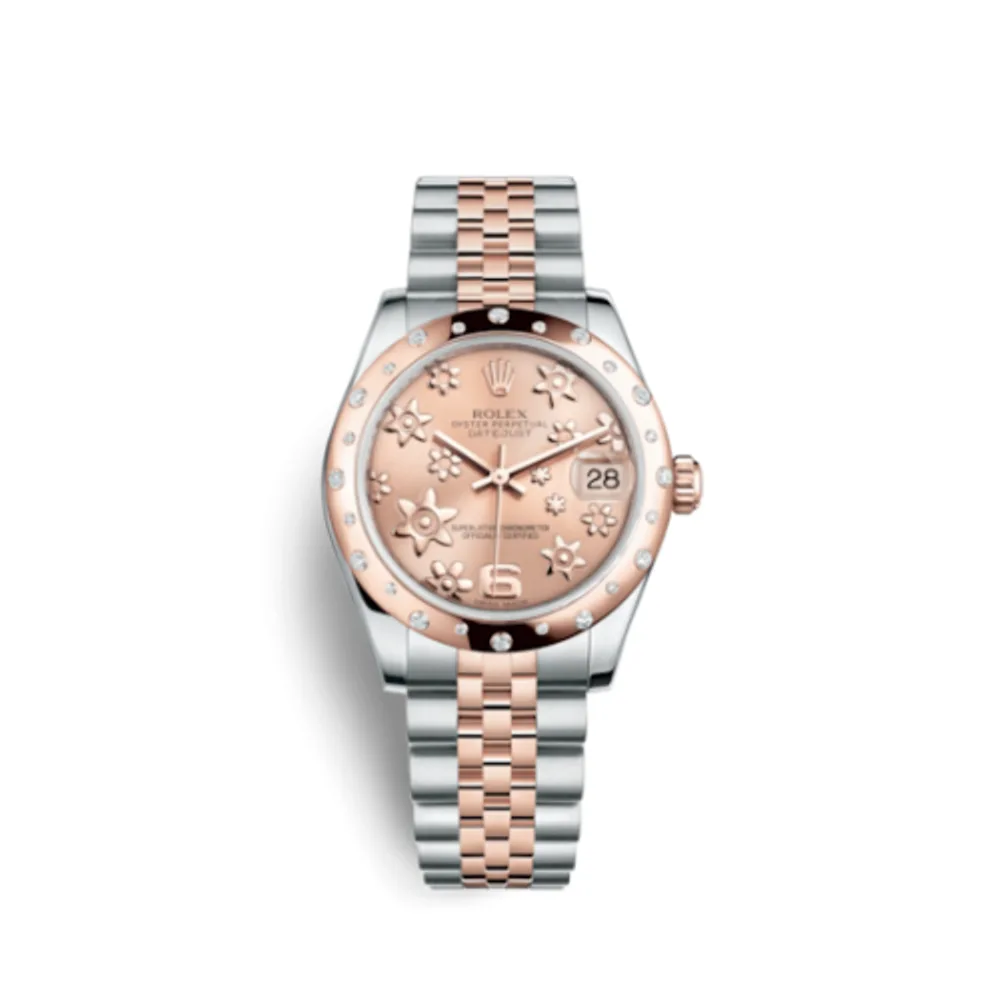 Rolex Datejust 31 Rolesor Everose Domed Diamond / Jubilee / Pink Floral