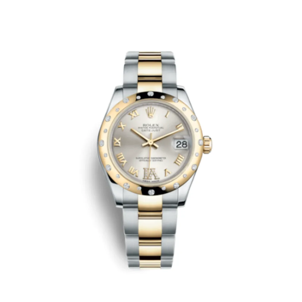 Rolex Datejust 31 Rolesor Yellow Domed Diamond / Oyster / Silver Roman
