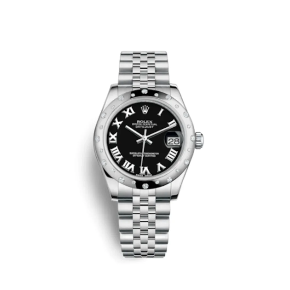 Rolex Datejust 31 Stainless Steel Domed Diamond / Jubilee / Black - Roman