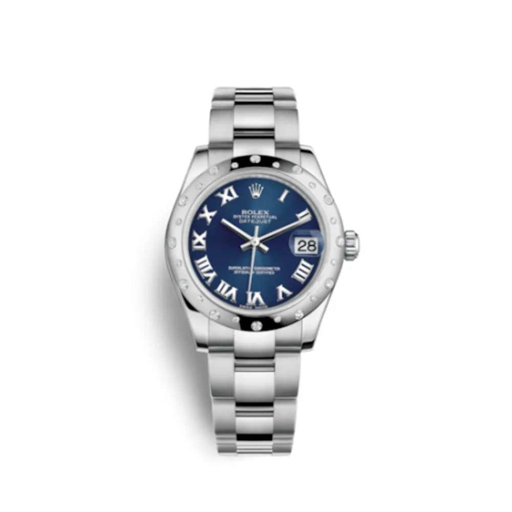 Rolex Datejust 31 Stainless Steel Domed Diamond / Oyster / Blue - Roman