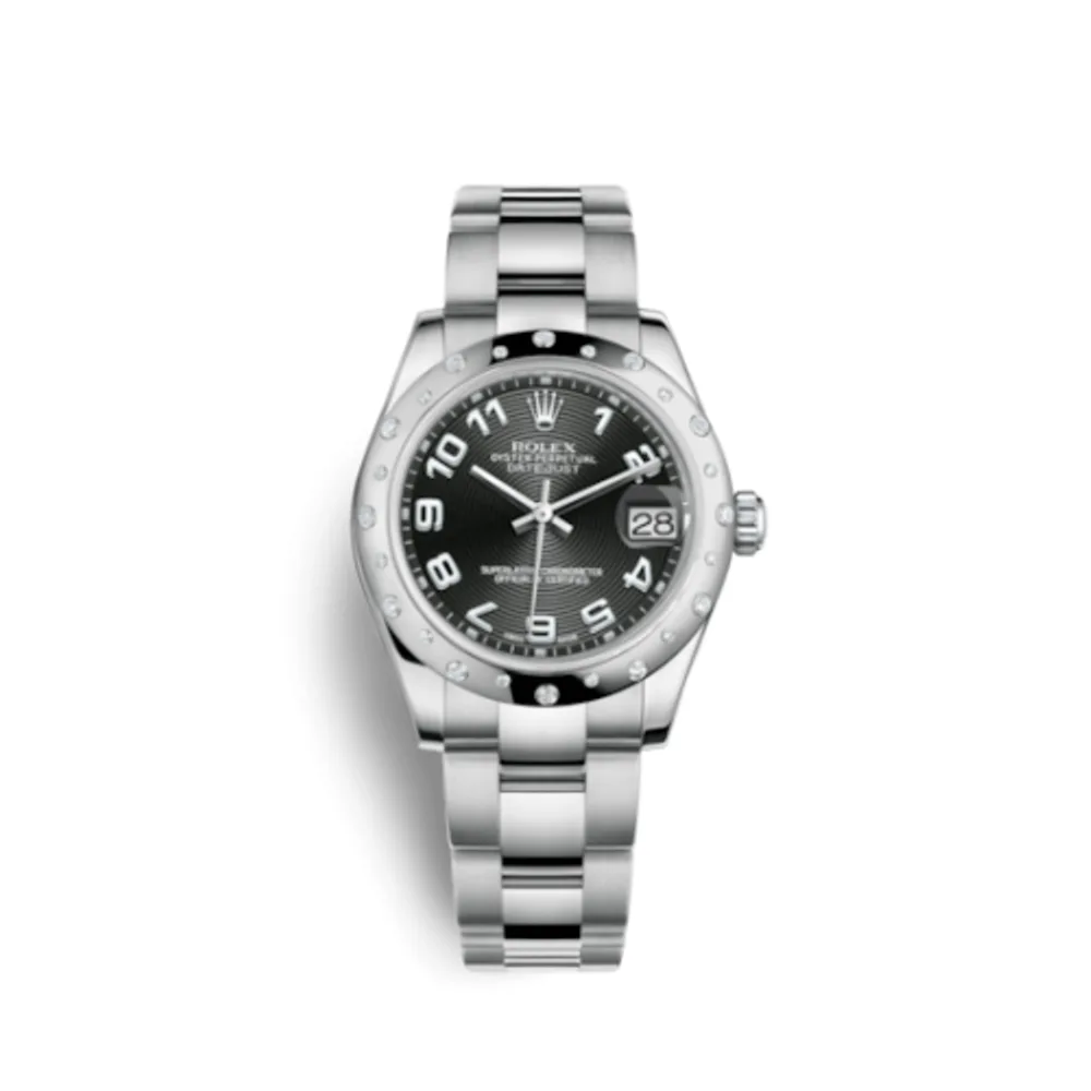 Rolex Datejust 31 Stainless Steel Domed Diamond / Oyster / Black - Arabic