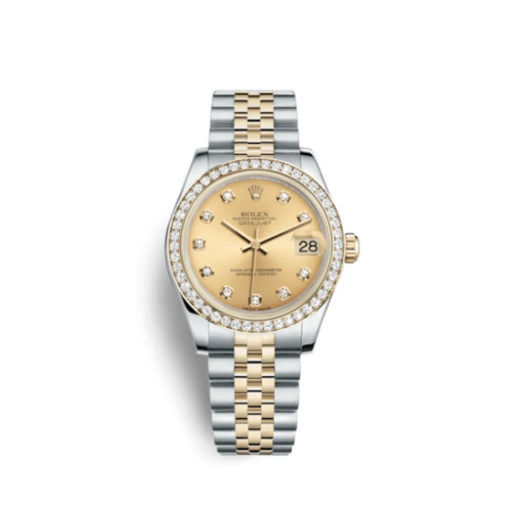 Rolex Datejust 31 Rolesor Yellow Diamond / Jubilee / Champagne Diamond