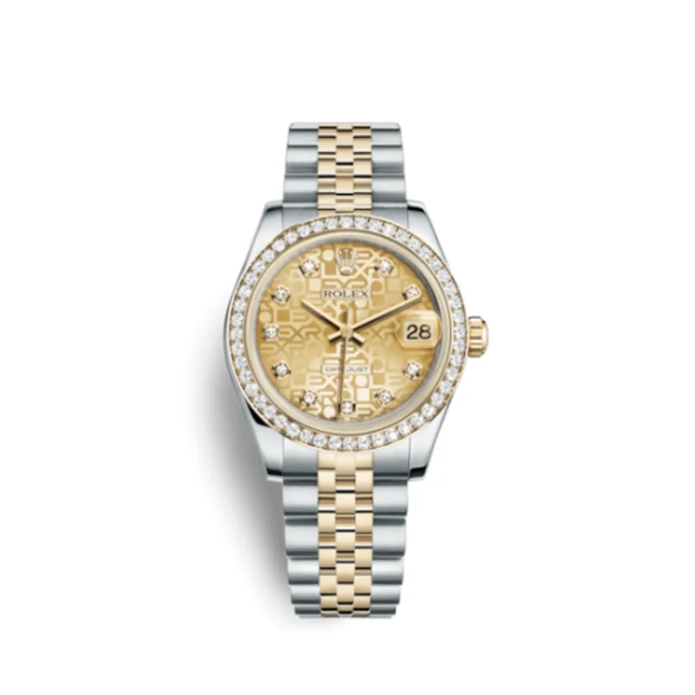 Rolex Datejust 31 Rolesor Yellow Diamond / Jubilee / Champagne Computer