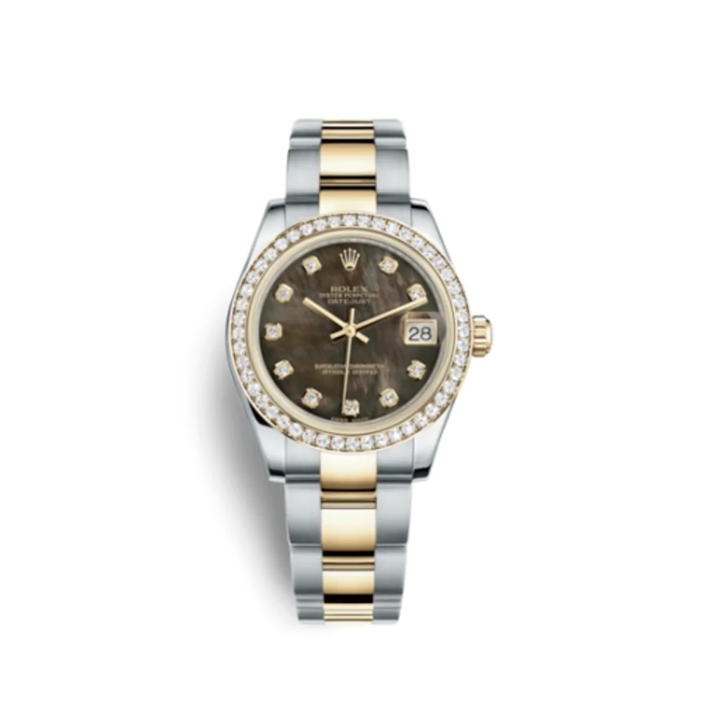 Rolex Datejust 31 Rolesor Yellow Diamond / Oyster / Black MOP
