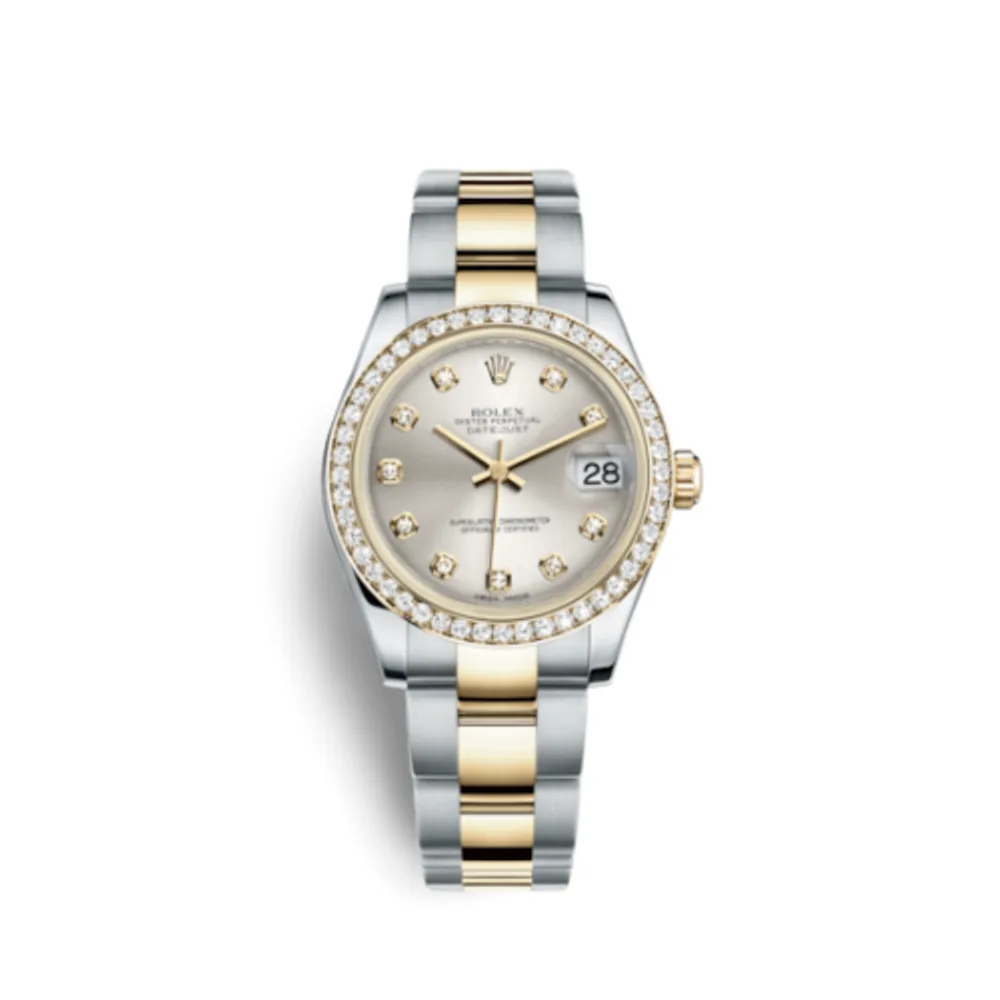 Rolex Datejust 31 Rolesor Yellow Diamond / Oyster / Silver Diamond