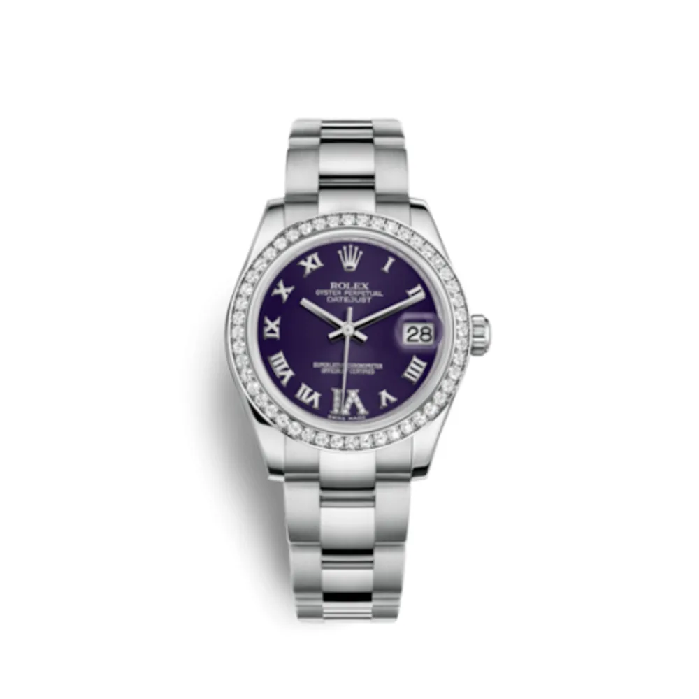 Rolex .Datejust 31 Stainless Steel Diamond / Oyster / Purple - Roman