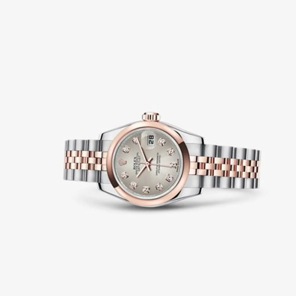 Rolex Lady-Datejust 26 Rolesor Everose Jubilee Silver Diamond