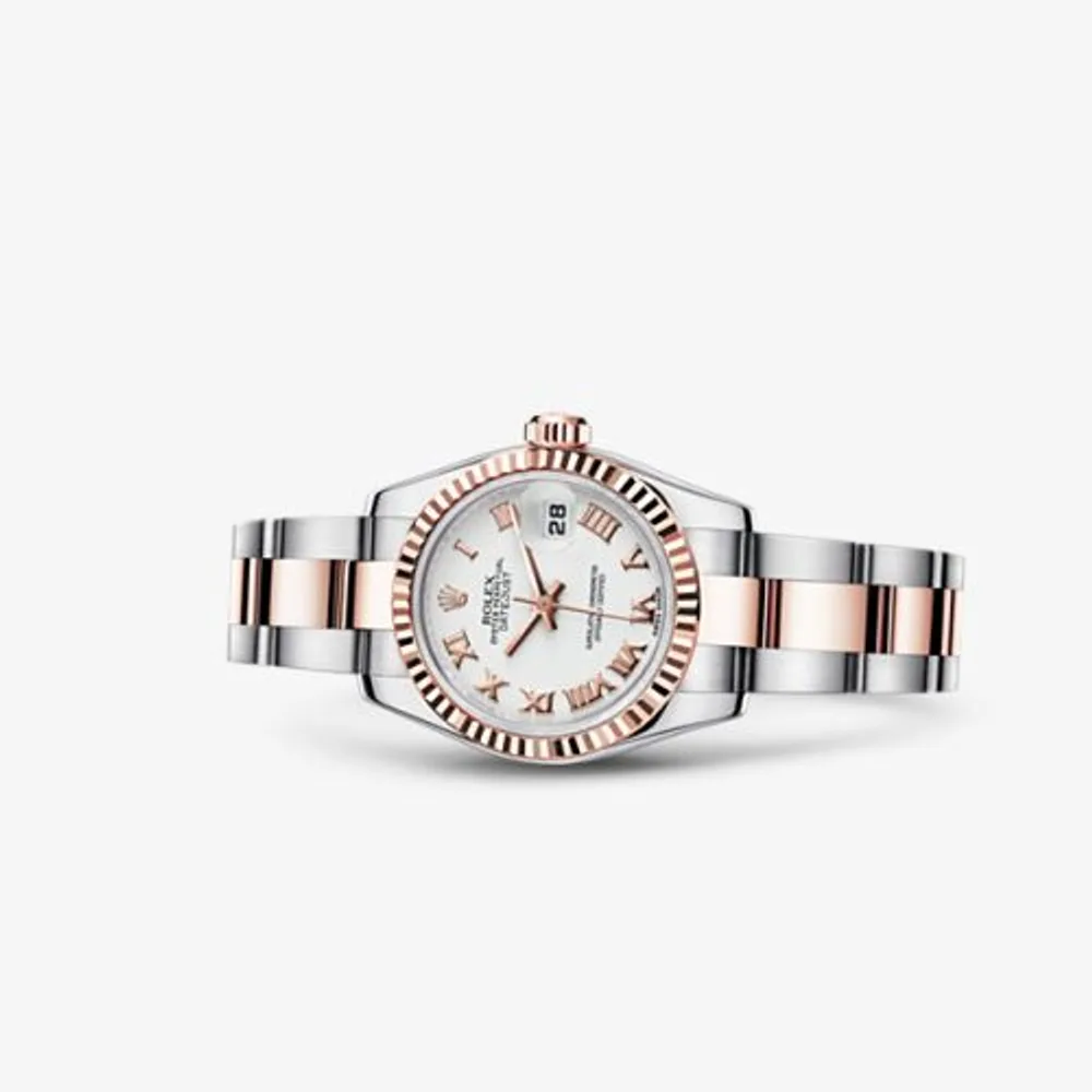 Rolex Lady-Datejust 26 Rolesor Everose Fluted White Oyster