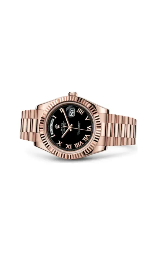 Rolex Day-Date II Everose Black Roman