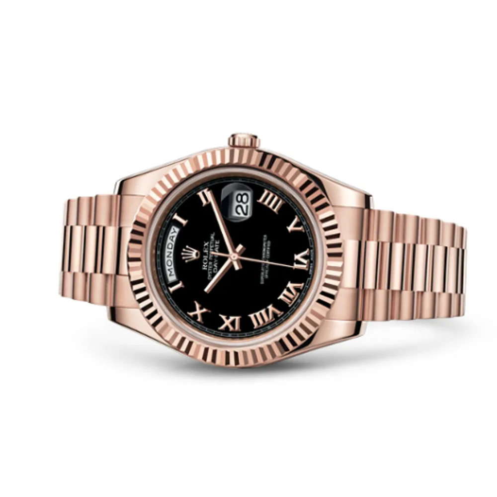 Rolex Day-Date II Everose Black Roman