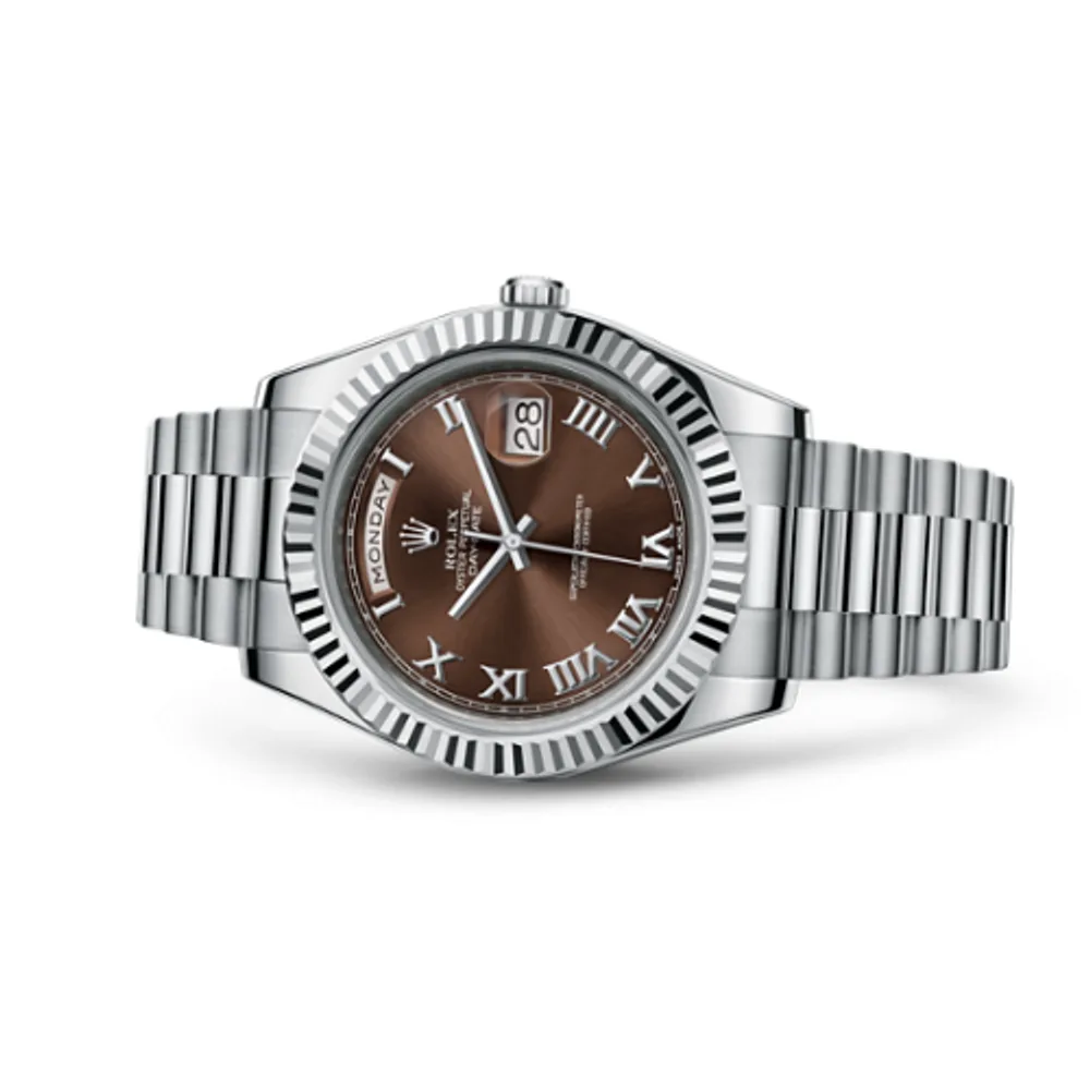 Rolex Day-Date II White Gold Chocolate Roman