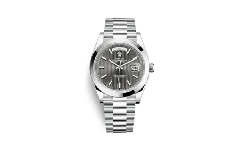 Rolex Day-Date 40 Platinum / Grey Tuxedo