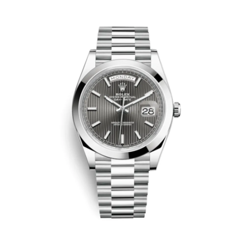 Rolex Day-Date 40 Platinum / Grey Tuxedo