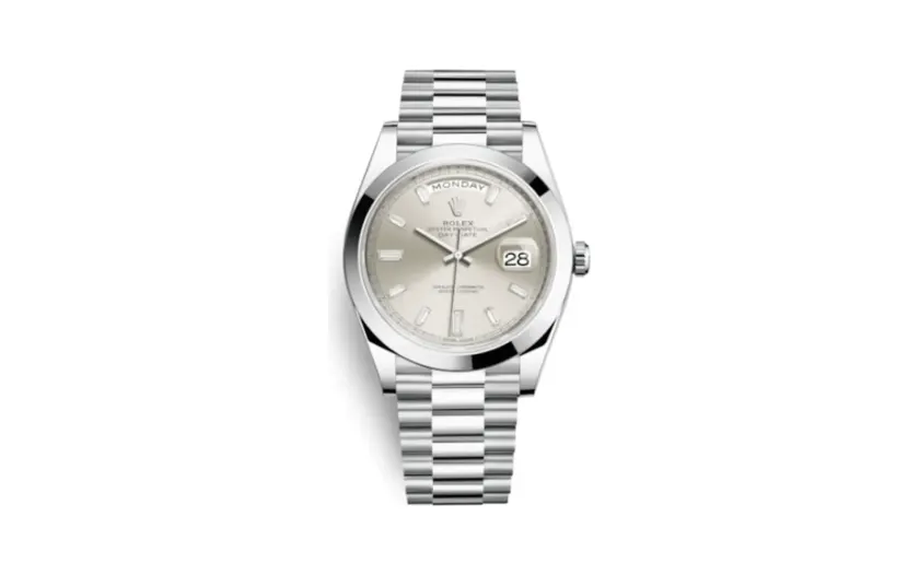 Rolex Day-Date 40 Platinum / Silver - Diamond