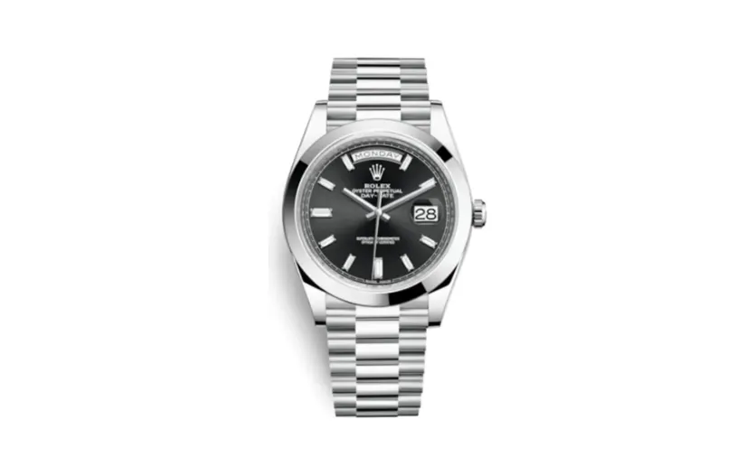 Rolex Day-Date 40 Platinum / Black - Diamond